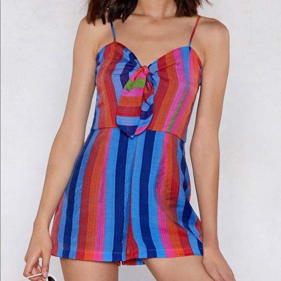 Nasty Gal Other - Nasty Gal Playsuit/Romper with Tie Front